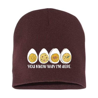 Thanksgiving Dinner Deviled Egg You Know Why Im Here Short Acrylic Beanie