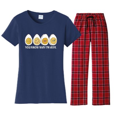 Thanksgiving Dinner Deviled Egg You Know Why Im Here Women's Flannel Pajama Set