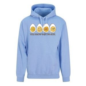 Thanksgiving Dinner Deviled Egg You Know Why Im Here Unisex Surf Hoodie