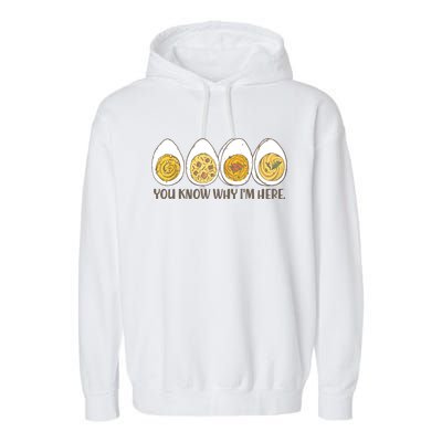 Thanksgiving Dinner Deviled Egg You Know Why Im Here Garment-Dyed Fleece Hoodie