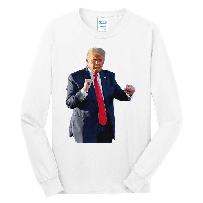 Trump Dance Dancing Like A Felon Vote Trump 2024 Maga Tall Long Sleeve T-Shirt