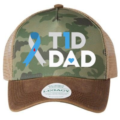 T1D Dad  Diabetes Awareness Type 1 Father Insulin Legacy Tie Dye Trucker Hat