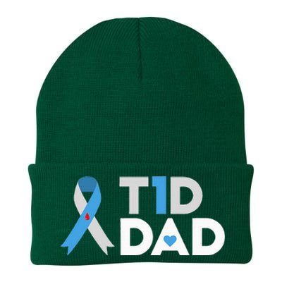 T1D Dad  Diabetes Awareness Type 1 Father Insulin Knit Cap Winter Beanie