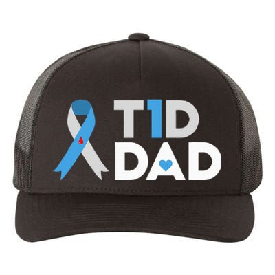 T1D Dad  Diabetes Awareness Type 1 Father Insulin Yupoong Adult 5-Panel Trucker Hat