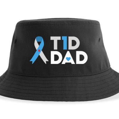 T1D Dad  Diabetes Awareness Type 1 Father Insulin Sustainable Bucket Hat