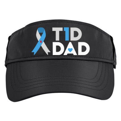 T1D Dad  Diabetes Awareness Type 1 Father Insulin Adult Drive Performance Visor