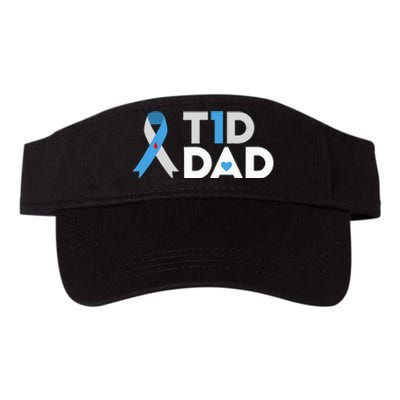 T1D Dad  Diabetes Awareness Type 1 Father Insulin Valucap Bio-Washed Visor