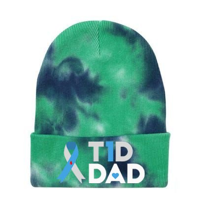 T1D Dad  Diabetes Awareness Type 1 Father Insulin Tie Dye 12in Knit Beanie