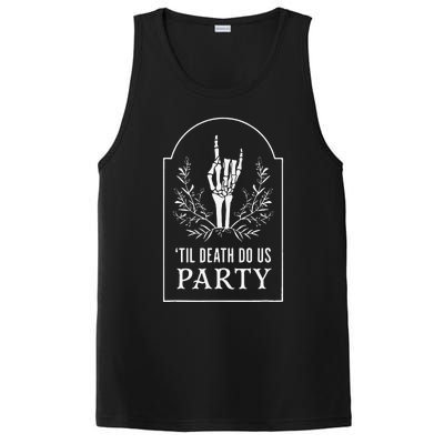 Till D.eath Do Us Party Halloween Skeleton Hand Flower PosiCharge Competitor Tank