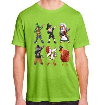 Turkey Dabbing Dance: A Hilarious Thanksgiving Cute Gift Adult ChromaSoft Performance T-Shirt