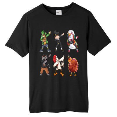 Turkey Dabbing Dance: A Hilarious Thanksgiving Cute Gift Tall Fusion ChromaSoft Performance T-Shirt