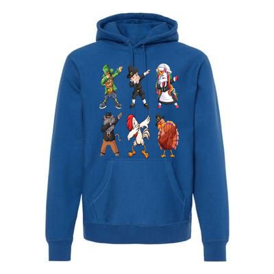 Turkey Dabbing Dance: A Hilarious Thanksgiving Cute Gift Premium Hoodie