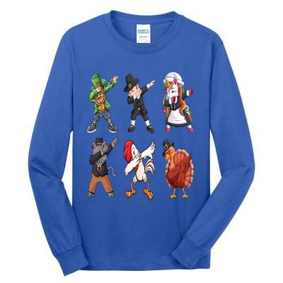 Turkey Dabbing Dance: A Hilarious Thanksgiving Cute Gift Tall Long Sleeve T-Shirt