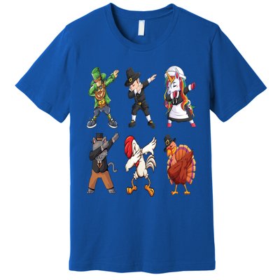 Turkey Dabbing Dance: A Hilarious Thanksgiving Cute Gift Premium T-Shirt