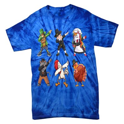 Turkey Dabbing Dance: A Hilarious Thanksgiving Cute Gift Tie-Dye T-Shirt