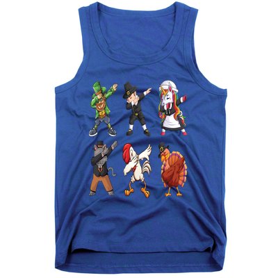 Turkey Dabbing Dance: A Hilarious Thanksgiving Cute Gift Tank Top