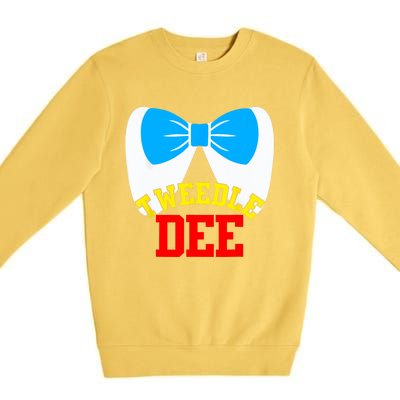 Tweedle Dee Dum Funny Matching Halloween Costume For Couples Premium Crewneck Sweatshirt