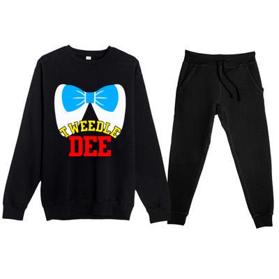 Tweedle Dee Dum Funny Matching Halloween Costume For Couples Premium Crewneck Sweatsuit Set