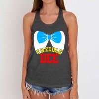 Tweedle Dee Dum Funny Matching Halloween Costume For Couples Women's Knotted Racerback Tank