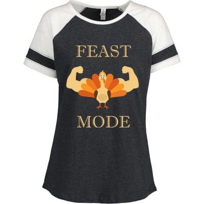 Thanksgiving Day Design Feast Mode And Gift Enza Ladies Jersey Colorblock Tee