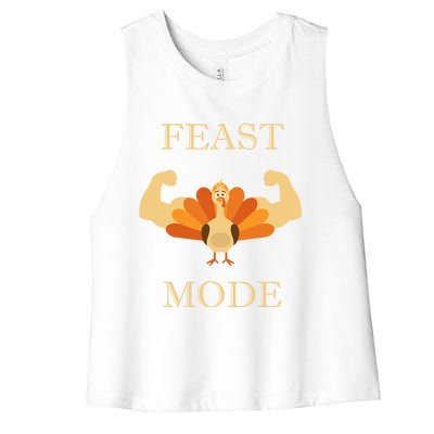 Thanksgiving Day Design Feast Mode And Gift Women's Racerback Cropped Tank