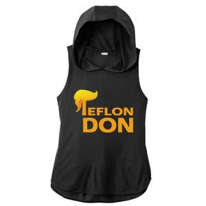 Teflon Don Donald Trump Hair Ladies PosiCharge Tri-Blend Wicking Draft Hoodie Tank