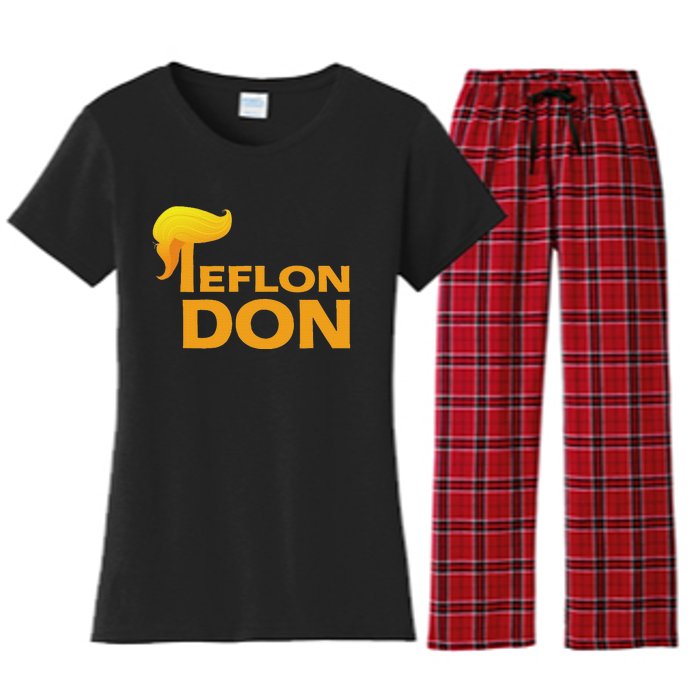 Teflon Don Donald Trump Hair Women's Flannel Pajama Set