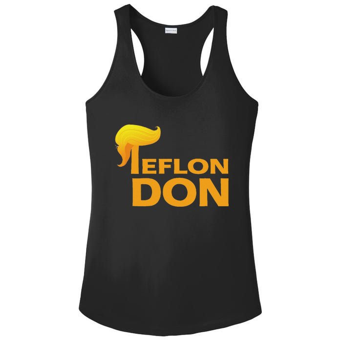 Teflon Don Donald Trump Hair Ladies PosiCharge Competitor Racerback Tank