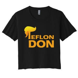 Teflon Don Donald Trump Hair Women's Crop Top Tee