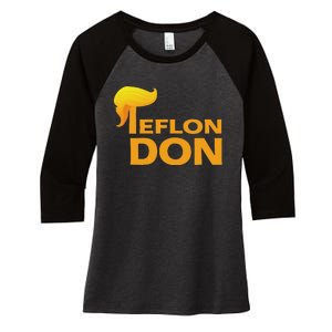 Teflon Don Donald Trump Hair Women's Tri-Blend 3/4-Sleeve Raglan Shirt