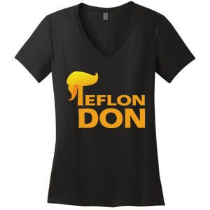 Teflon Don Donald Trump Hair Women's V-Neck T-Shirt