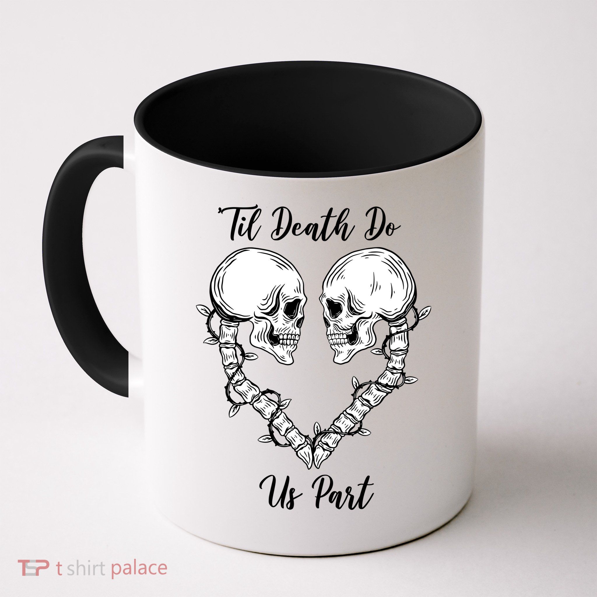 Til Death Do Us Part Skeleton Heart Mug
