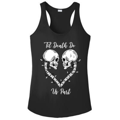 Til Death Do Us Part Skeleton Heart Ladies PosiCharge Competitor Racerback Tank