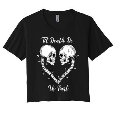 Til Death Do Us Part Skeleton Heart Crop Top