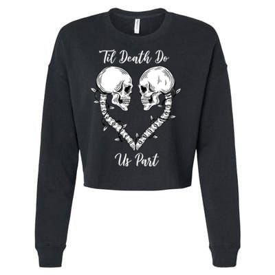 Til Death Do Us Part Skeleton Heart Cropped Pullover Crew
