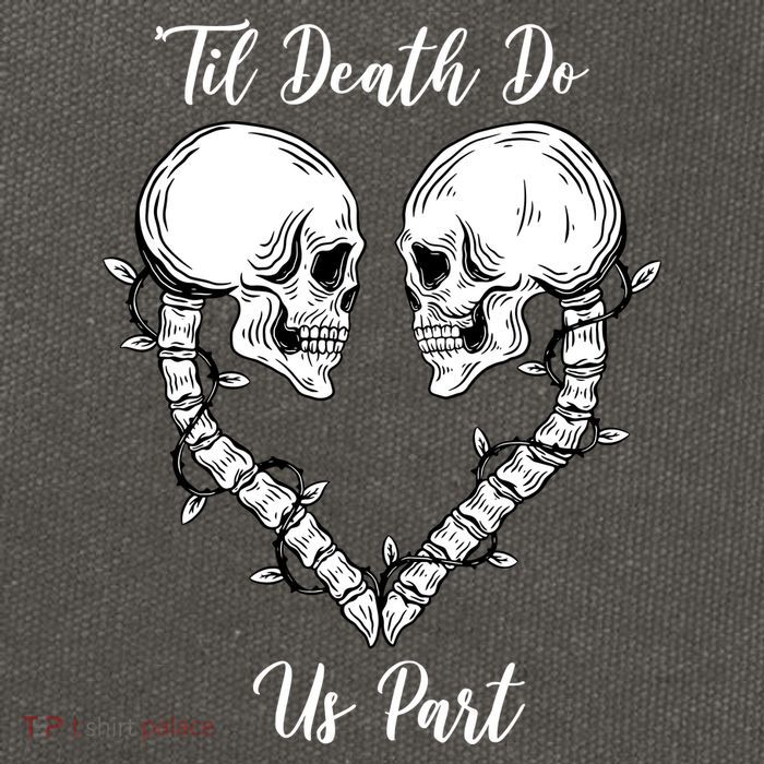 Til Death Do Us Part Skeleton Heart Cotton Canvas Backpack