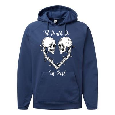 Til Death Do Us Part Skeleton Heart Performance Fleece Hoodie