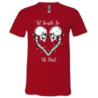 Til Death Do Us Part Skeleton Heart V-Neck T-Shirt