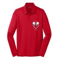 Til Death Do Us Part Skeleton Heart Silk Touch Performance Long Sleeve Polo