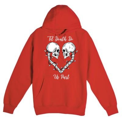 Til Death Do Us Part Skeleton Heart Premium Pullover Hoodie