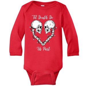 Til Death Do Us Part Skeleton Heart Baby Long Sleeve Bodysuit