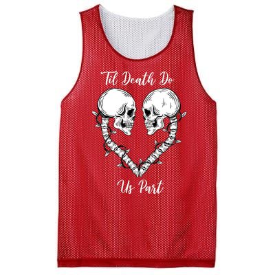 Til Death Do Us Part Skeleton Heart Mesh Reversible Basketball Jersey Tank