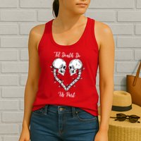 Til Death Do Us Part Skeleton Heart Womens Tank Top