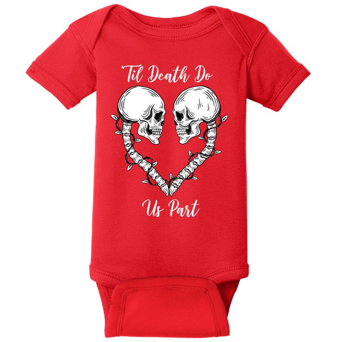 Til Death Do Us Part Skeleton Heart Baby Bodysuit