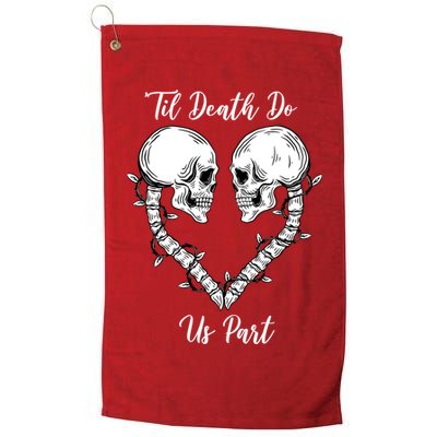 Til Death Do Us Part Skeleton Heart Golf Towel