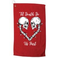 Til Death Do Us Part Skeleton Heart Golf Towel