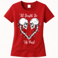 Til Death Do Us Part Skeleton Heart Womens T-Shirt