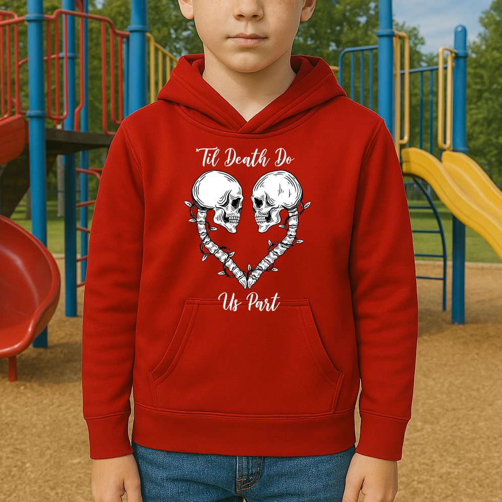 Til Death Do Us Part Skeleton Heart Kids Hoodie