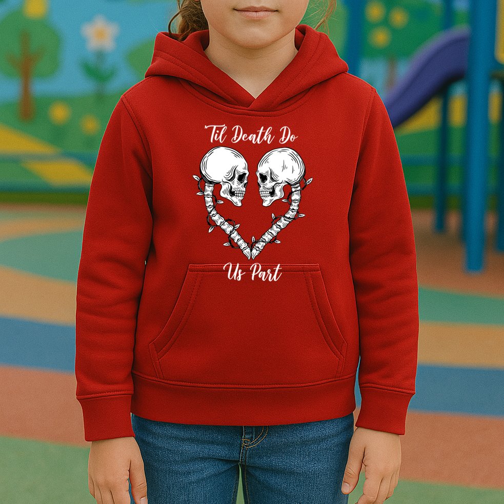 Til Death Do Us Part Skeleton Heart Kids Hoodie
