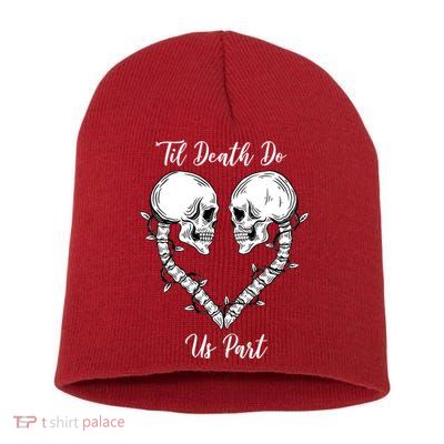 Til Death Do Us Part Skeleton Heart Short Acrylic Beanie